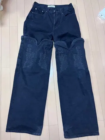 Y/PROJECTMAXI COWBOY CUFF JEANS / BLK 30