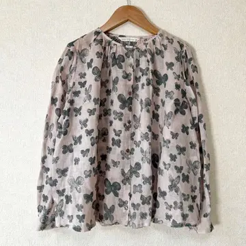 mina perhonen memoria 린넨 개더 블라우스 핑크