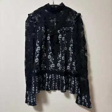 H&M 엘레강트 블랙 꽃무늬 긴팔 블라우스 ERDEM과의 콜라보 상품