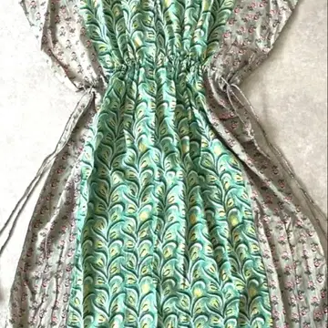 미사용 새상품 YARRA 블록 프린트 꽃무늬 페이즐리 원피스