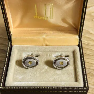 새상품급 DUNHILL 던힐 커프스 커프 링크스 d 로고 골드 x 실버