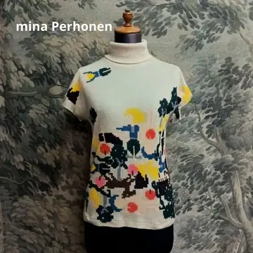 mina Perhonen 아담과 이브 터틀 슬리브리스 니트 미나