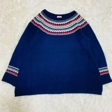 RED LABEL/스웨터/L/노르딕 무늬 페어아일 퀼팅 니트