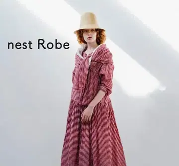 nest robe 린넨 거즈 깅엄 스톨