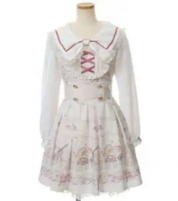 LIZLISA Melody Bunny 패턴 원피스 화이트 리즈리사