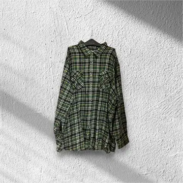 90s kingsize 체크 플란넬 셔츠
