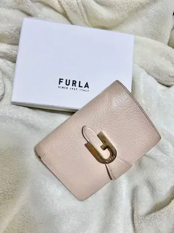 FURLA 핑크 베이지 접이식 지갑