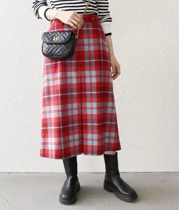 SHIPS any IN.TES.PRA 박스 턱 체크 스커트