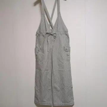 AS KNOW AS PINKY 카고 포켓 히코리 데님 오버롤