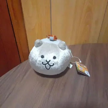 냥코 대전쟁 봉제 인형 파우치 은색 고양이