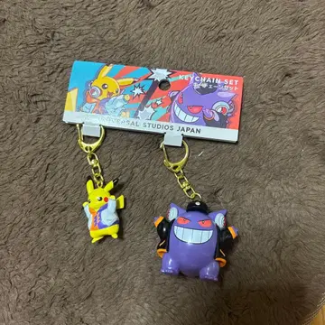 USJ 한정판 포켓몬 피카츄 겐가 키체인 세트