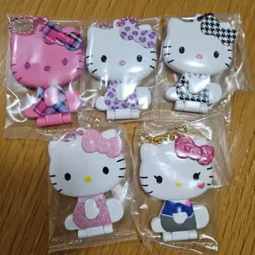 산리오 키티 미러 컬렉션 포함 구미 키링 5개 세트