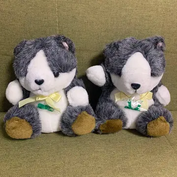 레어 레트로 봉제 인형 허스키 형제 무코스타도그 개 쇼와 레트로