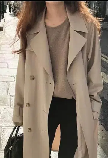 여성용 스프링 트렌치코트 더블 베이지 M 사이즈