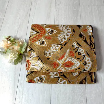 후쿠로 오비 블랙 골드 고져스 럭셔리 기모노 리메이크 OBI