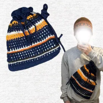 메쉬 냅색 카라비너 복조리 어깨끈 포함 남녀 공용 핸드메이드 Da