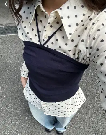 moussy 도트 셔츠&뷔스티에