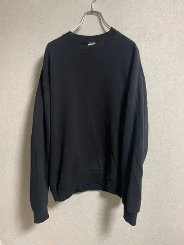 80s 90s JERZEES Sweat 무지 맨투맨 블랙 L
