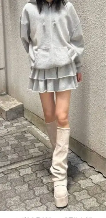 EMODA 그레이 후드 부착 후드티
