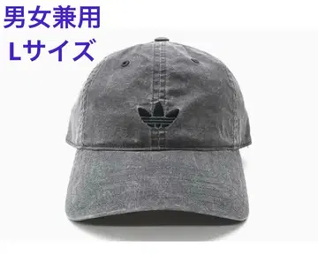 L 블랙 그레이 베이스볼 캡 워시드 아디다스 오리지널