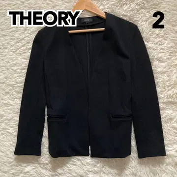 THEORY 블랙 노카라 자켓