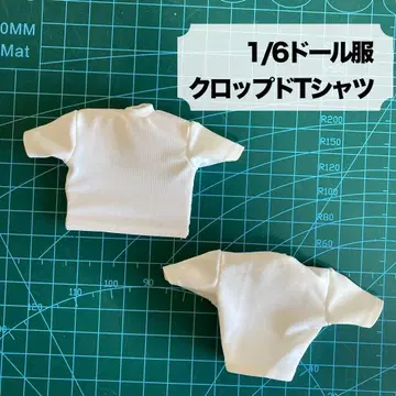 1/6 스케일 인형 의류 크롭 T셔츠 화이트 아웃핏 숏 기장
