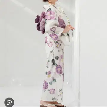 Dita 유카타 교토 등나무색 마루츠바키 유카타 오비 세트