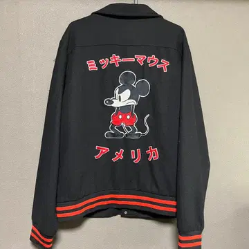 [ 하자품 ] Forever21 미키마우스 레트로 디자인 바시티 자켓
