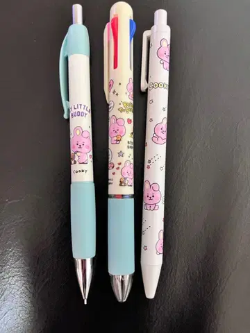 BTS BT21 COOKY 4색 볼펜, 볼펜, 샤프 3개 세트