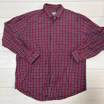 Eddie Bauer 레드 체크 긴팔 셔츠 L