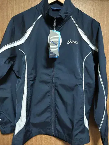 미사용 새상품 아식스 크로스 자켓 남성용 S 윈드 브레이커 네이비