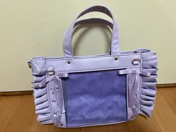 WEGO 이타백 반짝임 레이스업 프릴 이타 숄더 라벤더