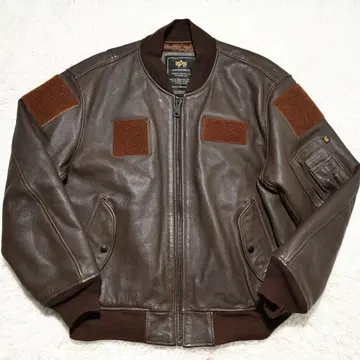 알파인더스트리 가죽 자켓 MA-1 이글 엠보싱 가공