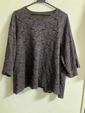 [ PISANO ] 브라운 레이스 튜닉 7부 소매