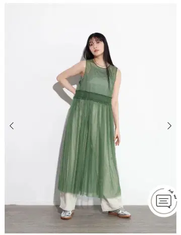 RADIANT 시어 롱 원피스 그린 FREE
