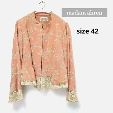 므슈 사카이 madam ahren 꽃무늬 자수 노카라 자켓 레이스 장식