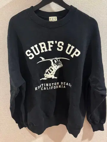 TES SURF'S UP 블랙 맨투맨 M