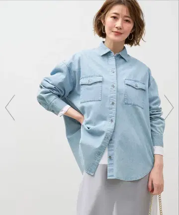 미사용 MICA & DEAL 데님 셔츠 밀리터리 셔츠 FREE