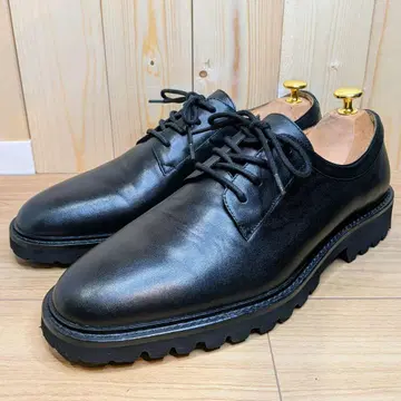 [컨디션 최상] Theory 가죽 더비 슈즈 러그 솔 블랙 43 27cm