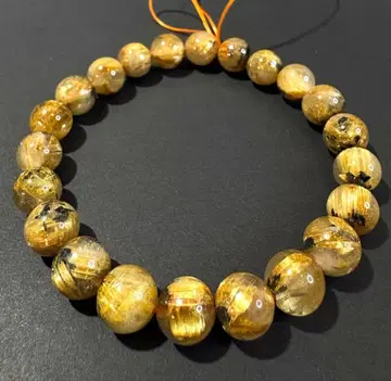 태양 방사 골드 루틸 쿼츠 9-9.5mm 안지름 17cm 극상 팔찌