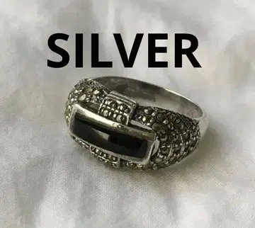 빈티지 오닉스 실버 반지 SILVER 마카사이트
