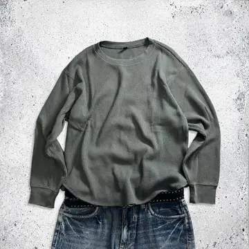 thermal tee uniqlo olive green grunge