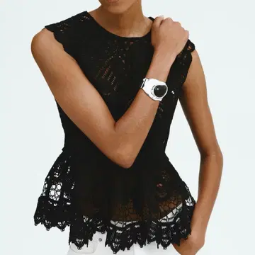 H&M EDITION 크로셰 라이크 페플럼 상의 XS 새상품