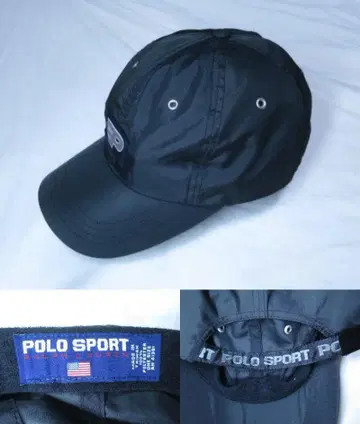 90s POLO SPORT 나일론 캡 블랙