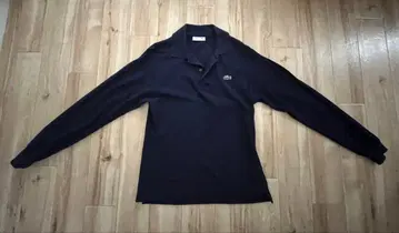 LACOSTE 긴팔 피케 셔츠 네이비