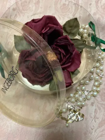 INGEBORG 장미 코사지 리본 목걸이