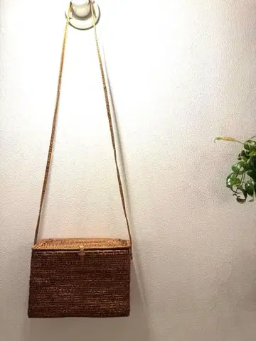 발리 아타백 숄더 바스켓백 내추럴 핸드메이드 새상품급