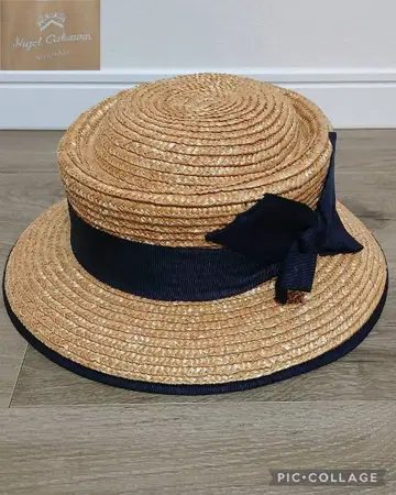 레어 나이젤카본 우먼 천연초 스트로우 햇 캉캉 모자 밀짚모자