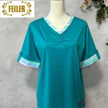 [ 새상품 ] 페이러 FEILER 티셔츠 V넥 로고 자수