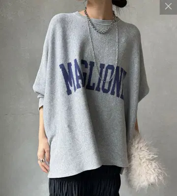 [새상품급] DouDou 로고 판초 니트